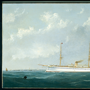 The Troopship Euphrates leaving harbour, c. 1870 (oil on canvas)