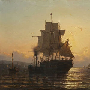 Tropical Sunset at Sea, 1861 (oil on canvas)