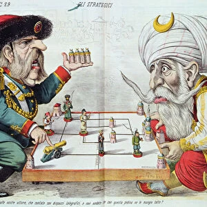 Turkey and Russia playing a game of strategy, from Le Perroquet