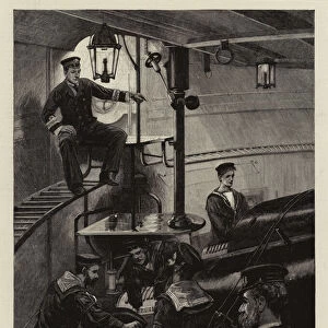 In the Turret of H Ms "Conqueror", loading the Forty-Five Ton Guns (engraving)