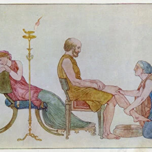 Ulysses discovered by the Nurse (colour litho)