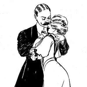 Uncle Marc kisses his niece Chiffon, 1908 (illustration)