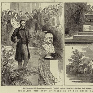 Unveiling the Bust of Fielding at the Shire Hall, Taunton (engraving)