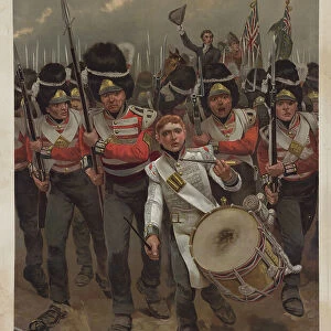 Up, Guards, and at them! Wellington at the Battle of Waterloo (chromolitho)