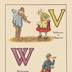 V for Fiddlers and Villageoise - W for Wattwoman, around 1920 (print)