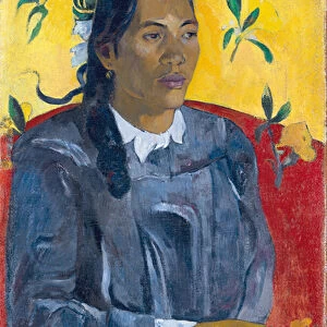 Vahine No Te Tiare (Woman with a Flower), 1891 (oil on canvas)