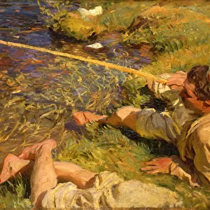 Val d Aosta: A Man Fishing, c. 1907 (oil on canvas)