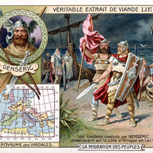 The Vandales led by Genseric land on the African coast in the year 428 - Liebig
