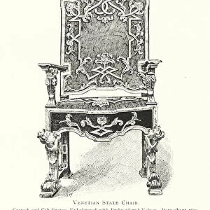 Venetian State Chair (coloured engraving)