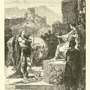 Vercingetorix surrenders to Caesar (engraving)