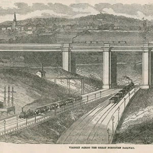 Viaduct across the Great Northern Railway, London (engraving)