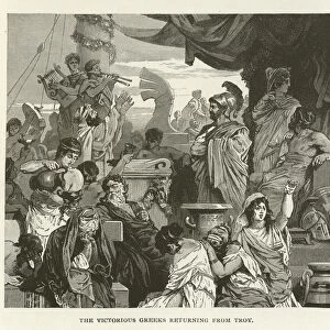 The Victorious Greeks returning from Troy (engraving)