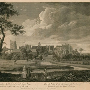 A view of the Archbishop of Canterburys Palace at Lambeth, Surrey (engraving)