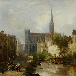 View of the Church of St. Peter, Caen, 1841 (oil on canvas)