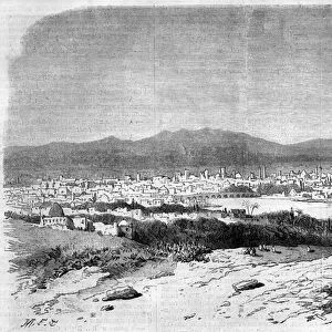 View of the city of Damascus, Syria, 1860. Engraving in "