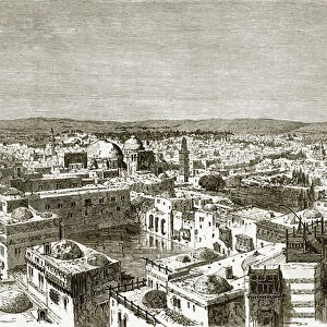 View of Jerusalem from over the pool of Hezekiah