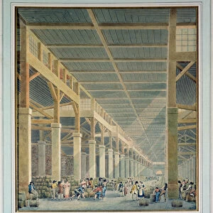 View of La Halle aux Vins, before 1808 (w / c on paper)