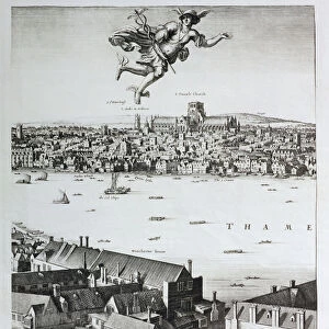 View of London, published 1647 (engraving) (facsimile copy) (detail)