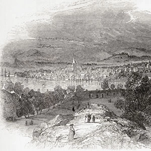 A view of Perth, Scotland in the 19th century, from Old England: A Pictorial Museum, pub