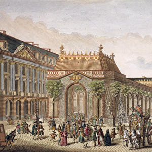 View of the Place de Louis le Grand, with one of the rooms constructed for the occasion
