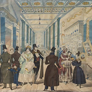 View in the Queens Bazaar, London - Winter Fashions from Nov 1833 to April 1834
