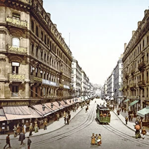 View down Rue de la Republic, Lyons, 1890-1900 (chromolitho)