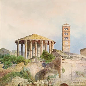 View of the Sbocco della Cloaca Massima, Rome (w / c on paper)