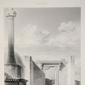 View of the Temple of Augustus, from The Principal Ruins of Asia Minor, pub. 1863 (litho)
