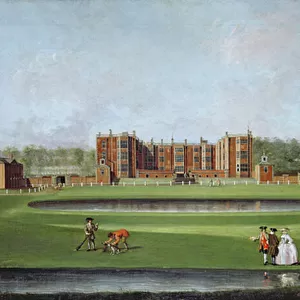 View of Temple Newsam House, c. 1750 (oil on canvas) (for detail see 128853 and 128854)