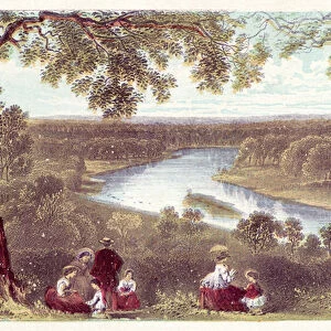 View from Terrace, Richmond Hill (colour litho)