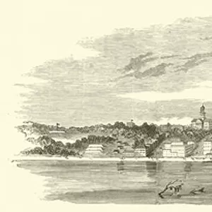 View of Vicksburg from the river, June 1862 (engraving)