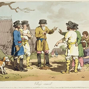The Village Council, etched by the artist, published 1803 (colour litho)