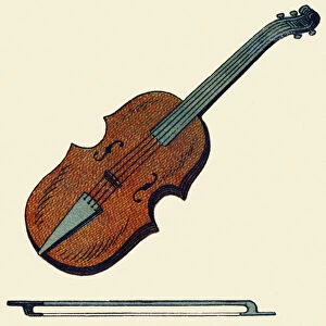 Violin. Engraving in "ABC indechirable on varnished canvas". A