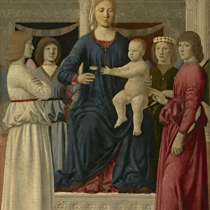 Virgin and Child Enthroned with Four Angels, c. 1460-70 (oil & tempera on panel