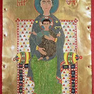 Virgin and Child Enthroned (gold & cloisonne enamel)