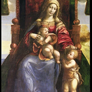 Virgin and Child with the infant St. John (oil on panel)