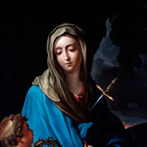 Virgin of Pain Painting by Carlo Dolci (1616-1686) 17th century Rome