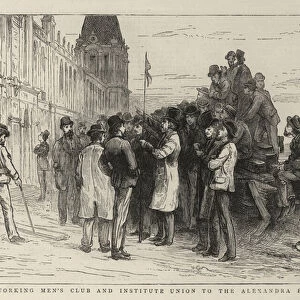 Visit of the Working Mens Club and Institute Union to the Alexandra Palace (engraving)