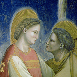 The Visitation, detail of the Virgin embracing St. Elizabeth, c