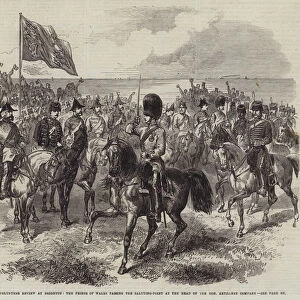 The Volunteer Review at Brighton, the Prince of Wales passing the Saluting-Point at the Head of the Honourable Artillery Company (engraving)
