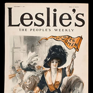 Votes for Women, front cover of Leslies The Peoples Weekly