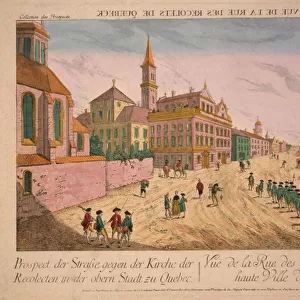 Vue de la Rue des Recolets de Quebec, published c. 1770s (hand coloured engraving)
