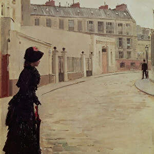 Waiting, Rue de Chateaubriand, Paris (oil on canvas)