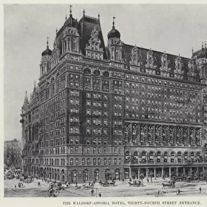 The Waldorf, Astoria Hotel, Thirty-Fourth Street Entrance (b / w photo)