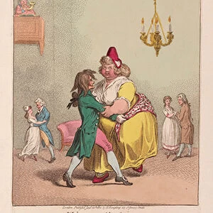 Waltzer au Mouchoir, pub. 1800 (hand coloured engraving)