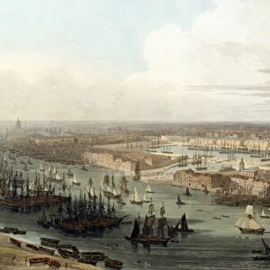 Wapping, Elevated View of the Dock, 1803 (engraving)