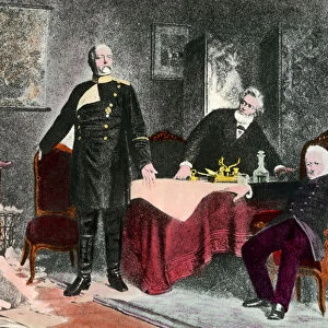 War of 1870: political interview between Chancellor Bismarck (1815-1898)