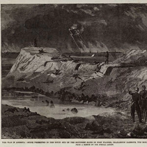 The War in America, Scene presented in the Ditch and on the Southern Slope of Fort Wagner, Charleston Harbour, the Morning after the Assault of 18 July (engraving)
