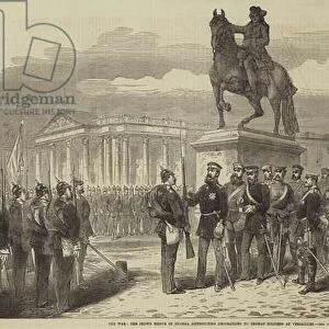 The War, the Crown Prince of Prussia distributing Decorations to German Soldiers at Versailles (engraving)