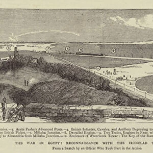 The War in Egypt, Reconnaissance with the Ironclad Train, 28 July (engraving)